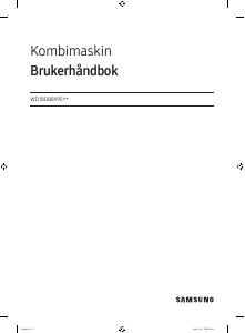 Bruksanvisning Samsung WD18DB8995BZ Kombimaskin vask-tørk