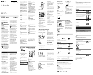 Manual Sony ICD-BX800 Audio Recorder