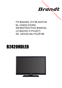 Handleiding Brandt B2420HDLED LED televisie