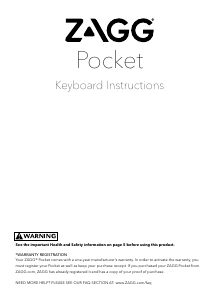 Bruksanvisning Zagg Pocket Tangentbord