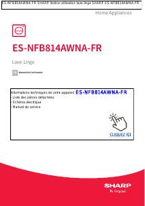 Mode d’emploi Sharp ES-NFB814AWNA-FR Lave-linge