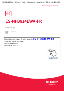 Mode d’emploi Sharp ES-NFB814EWA-FR Lave-linge