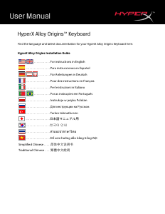 Handleiding HyperX Alloy HX-KB6RDX-KO Alloy Origins Toetsenbord