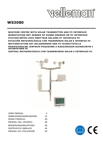 Bruksanvisning Velleman WS3080 Väderstation