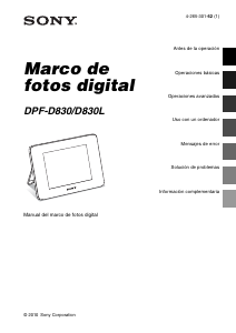Manual de uso Sony DPF-D830L Marco digital