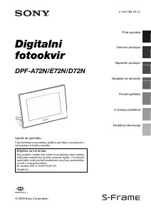 Priručnik Sony DPF-E72 Digitalni okvir za fotografije
