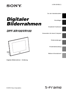 Bedienungsanleitung Sony DPF-VR100 Digitaler bilderrahmen