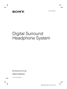 Bruksanvisning Sony MDR-DS6500 Hörlurar