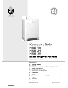 Handleiding ACV Kompakt Solo HRE 18 CV-ketel