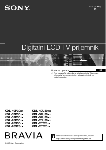 Priručnik Sony Bravia KDL-32P3000 LCD televizor