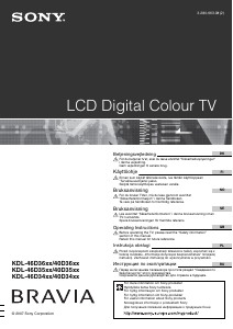 Bruksanvisning Sony Bravia KDL-40D3500 LCD TV
