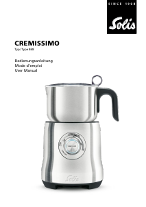 Bruksanvisning Solis 868 Cremissimo Mjölkskummare