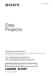 Bruksanvisning Sony VPL-EW315 Projektor