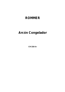 Manual de uso Rommer CH 210 Congelador