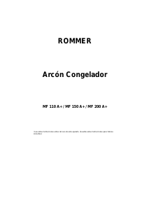 Manual de uso Rommer MF 150 Congelador