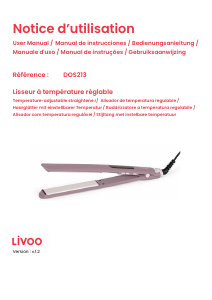 Manual de uso Livoo DOS213 Plancha de pelo