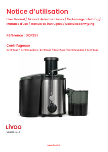 Mode d’emploi Livoo DOP251 Presse-fruits