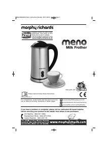 Bruksanvisning Morphy Richards 47560 Meno Mjölkskummare