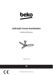 Kullanım kılavuzu BEKO 31643 TVN Tavan vantilatörü