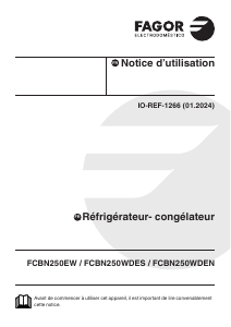 Mode d’emploi Fagor FCBN250WDEN Réfrigérateur combiné