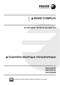 Mode d’emploi Fagor FACV3004S Cuisinière