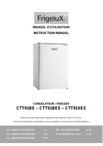 Manual Frigelux CTT91XES Freezer