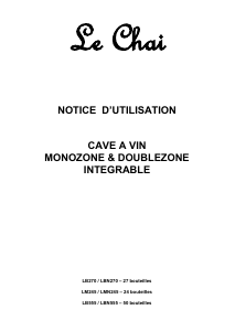 Bruksanvisning Le Chai LBN270 Vinkyl