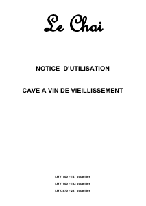 Mode d’emploi Le Chai LMV2870 Cave à vin
