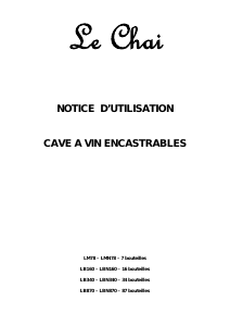 Bruksanvisning Le Chai LB870 Vinkyl