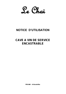 Bruksanvisning Le Chai PRO46E Vinkyl