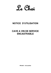 Bruksanvisning Le Chai PRO42E Vinkyl