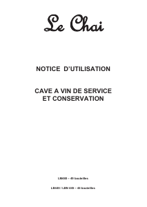 Bruksanvisning Le Chai LB445 Vinkyl