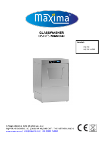 Manual Maxima HQ 350 Ultra Glasswasher