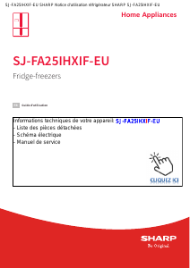 Mode d’emploi Sharp SJ-FA25IHXIF-EU Réfrigérateur combiné