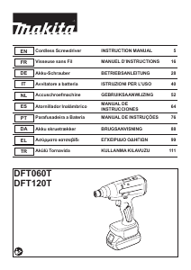 Manuale Makita DFT120T Avvitatore