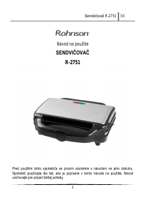 Návod Rohnson R-2751 Kontaktný gril