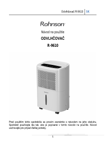 Návod Rohnson R-9610 Odvlhčovač