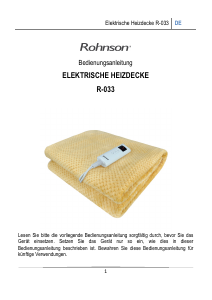 Bedienungsanleitung Rohnson R-033 Elektrische heizdecke
