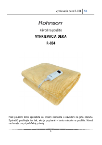 Návod Rohnson R-034 Vyhrievaná deka