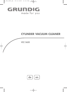 Bedienungsanleitung Grundig VCC 5650 Staubsauger