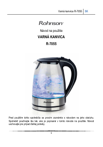 Návod Rohnson R-7055 Kanvica