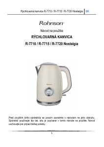 Návod Rohnson R-7720 Nostalgia Kanvica