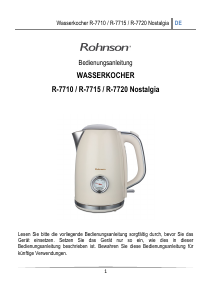 Bedienungsanleitung Rohnson R-7720 Nostalgia Wasserkocher