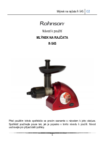 Manuál Rohnson R-545 Mlýnek na maso