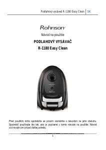 Návod Rohnson R-1180 Easy Clean Vysávač