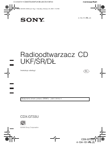 Instrukcja Sony CDX-GT33U Radio samochodowe