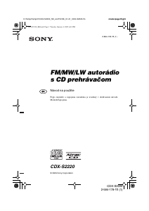 Návod Sony CDX-S2220 Autorádio