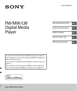 Mode d’emploi Sony DSX-A42UI Autoradio