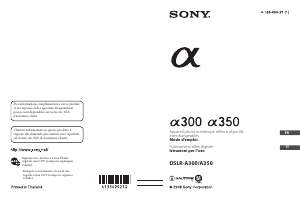 Manuale Sony Alpha DSLR-A350X Fotocamera digitale