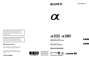 Manual de uso Sony Alpha DSLR-A380 Cámara digital